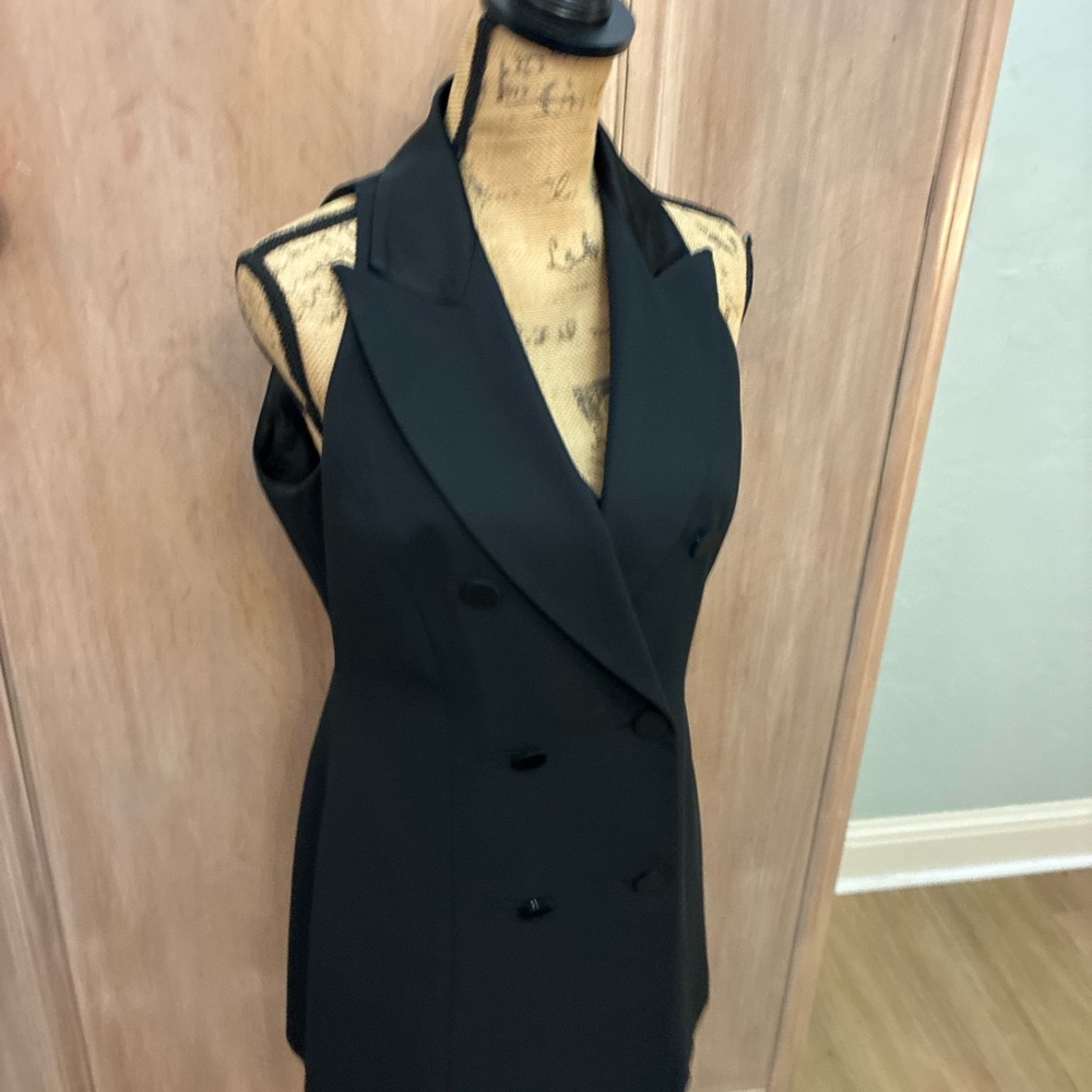 VTG 1996 Laundry Black Blazer Dress Double Breasted 90s Minimalist Chic CBK Sz 8 - Picture 7 of 16